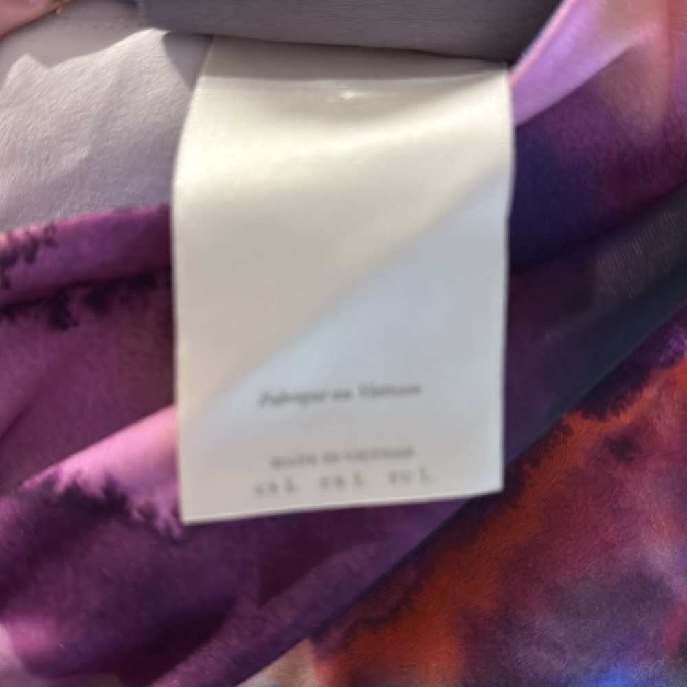 BHLDN whimsical V-Neck Printed Stretch Satin Midi Dress size Large - Picture 4 of 8
